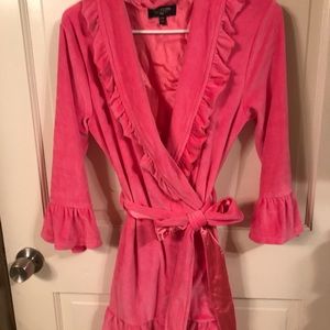 Juicy couture velvet like lined wrap pink robe